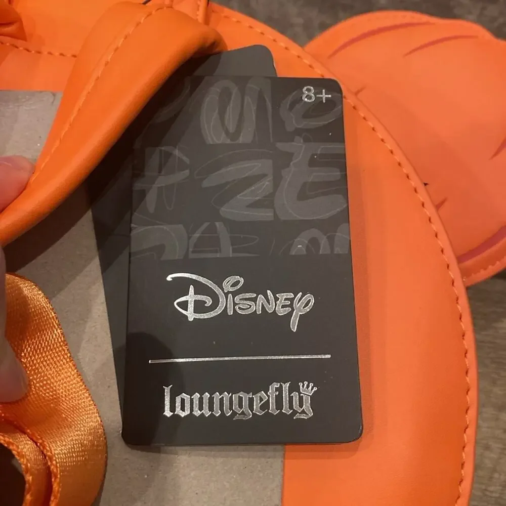 NWT Loungefly Disney GLOW FACE Minnie Pumpkin Backpack